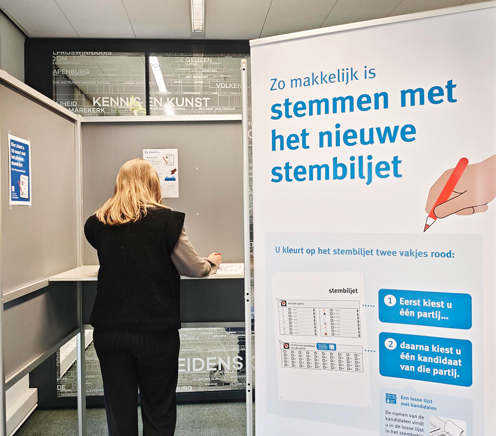 Ter illustratie: stemmen met het kleine stembiljet.